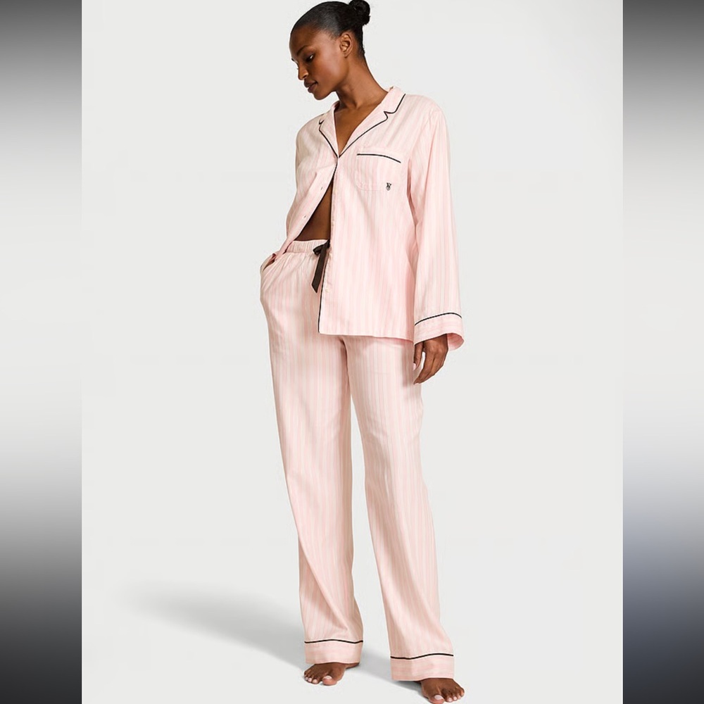 Victoria's Secret Pink and Gold Striped Pajama Top